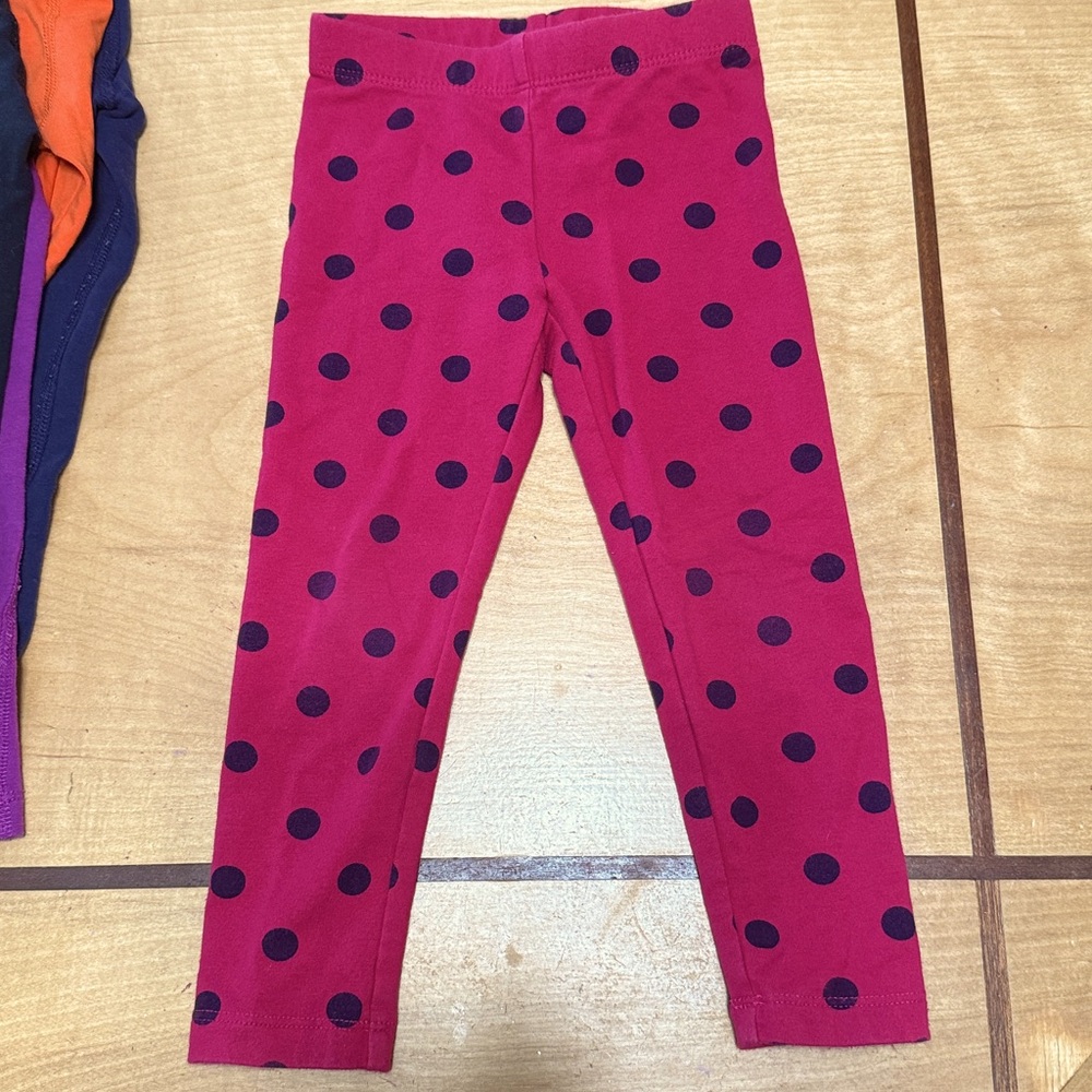 Primary cozy polka dot leggings (berry and navy)